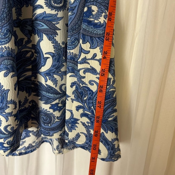 Show Me Your MuMu Antiqua Stretch Ibiza Blue White Floral Dress — size Medium - Picture 3 of 6